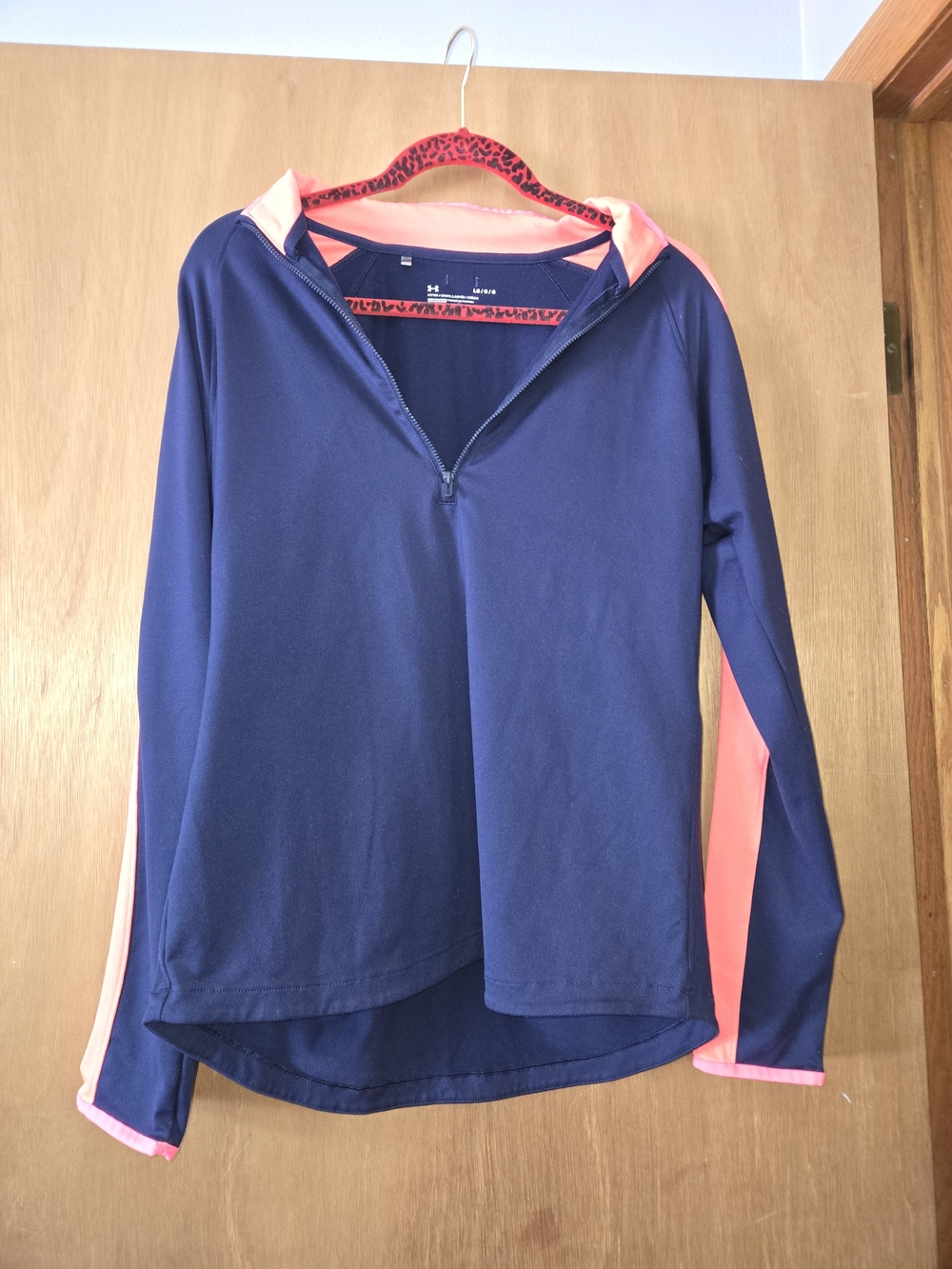 Under Armour Navy Hoodie with Coral Pink Accents